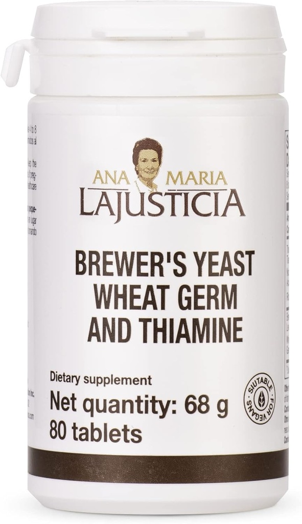 Ana Maria Lajusticia Brewer's Yeast Supplement - Vitamins for Heart Health & Digestion - 20 Day Pack, Sugar Free & Vegan