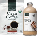 Organic Caramel MCT Oil Bundle with Clean Coffee - Non-GMO, Keto, Paleo, Vegan - 12 Oz Bag + 16 Oz Bottle