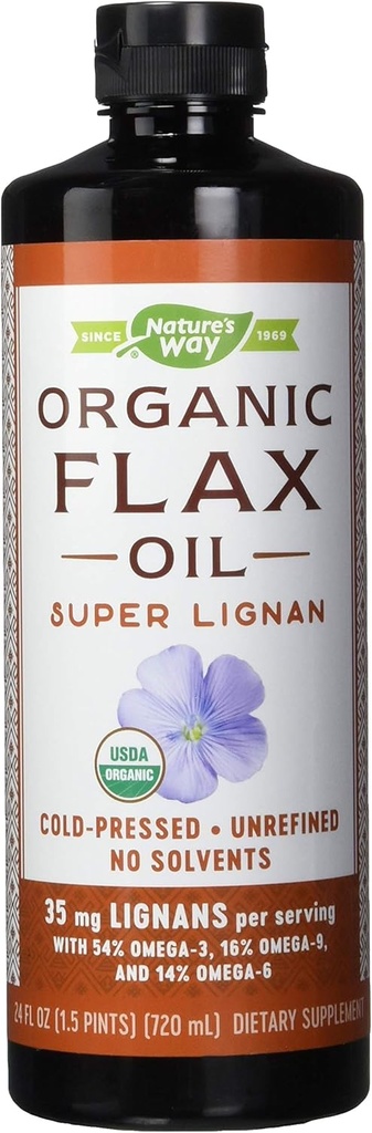 Organic Flax Oil Super Lignan 24 fl oz - Pack of 6 by Nature's Way
