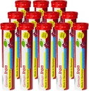 240 Vegan Cherry Flavored Effervescent Iron Tablets - 14 mg - T&D German Made