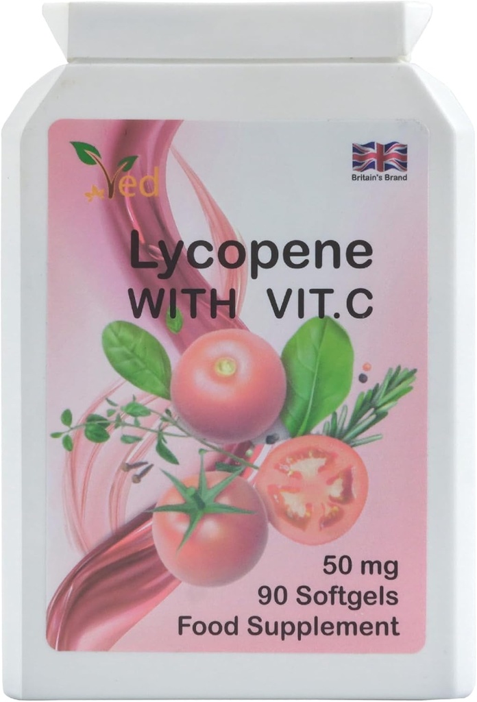 High Potency 50mg Lycopene Supplement in 90 Softgel Capsules