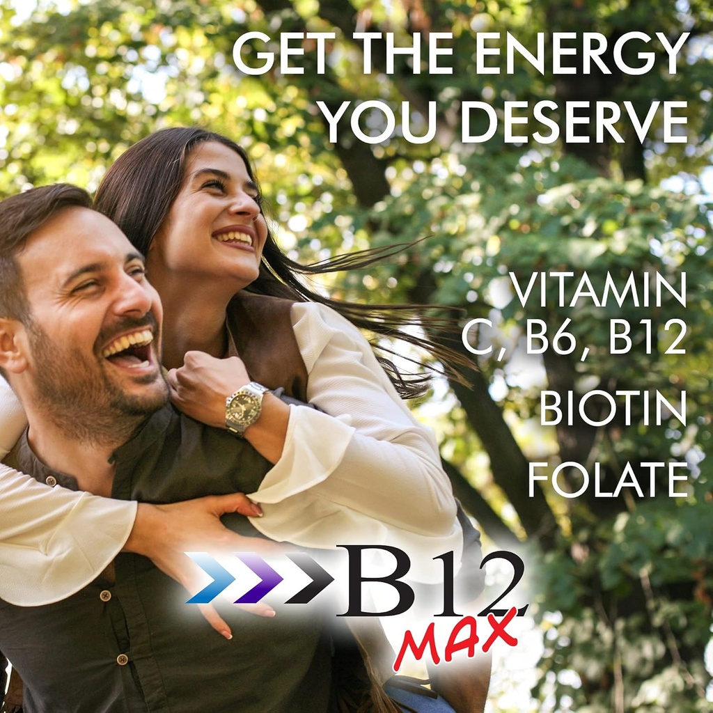 High Absorption Bio-Available Sublingual B12 B6 Folate Vitamin Supplement (60 ct) - Nutritional Multivitamin Formula
