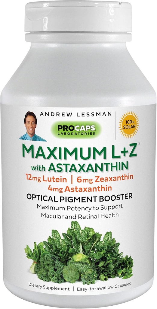 120 Softgels of Andrew Lessman Maximum Lutein, Zeaxanthin, and Astaxanthin Formula for Eye and Brain Health