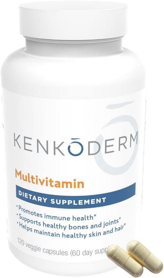 Kenkoderm Psoriasis Multivitamin with Omega 3, Vitamin D, Collagen & More - 120 Capsules