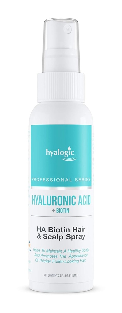 Biotin Hair Growth Spray with Hyaluronic Acid for Thinning Hair - Professional Scalp Hydration and Volumizing Product - Non-Greasy Formula (4 Fl oz)