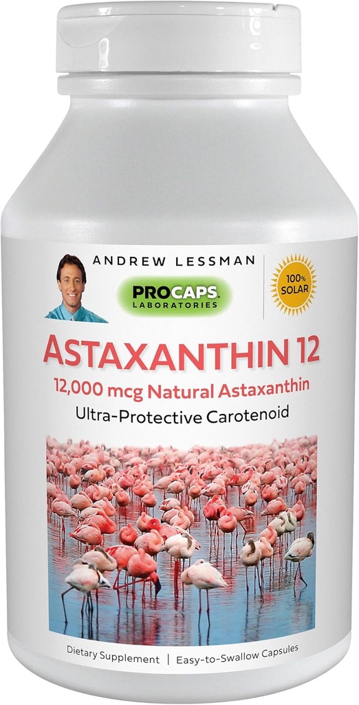 ASTAXANTHIN Softgels - 12000 mcg Natural Antioxidant for Eyes, Heart, Skin - No Additives - Easy to Swallow