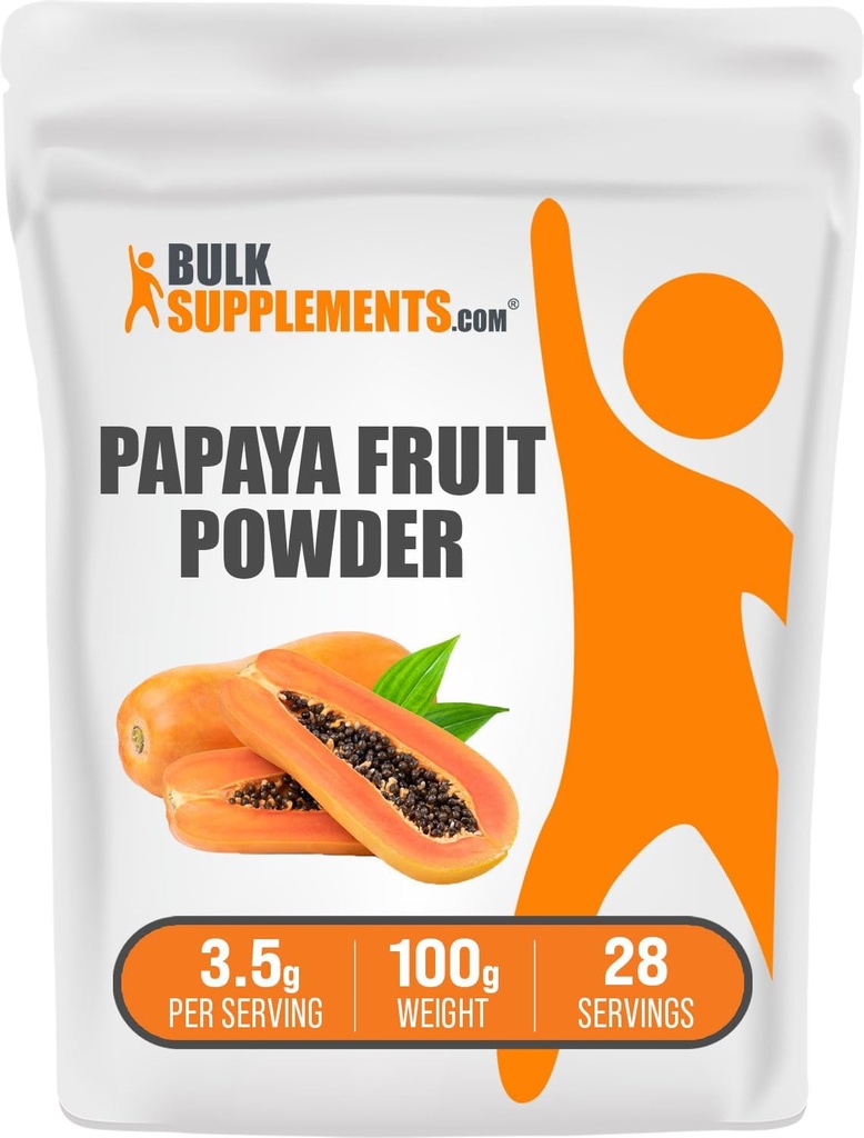 BulkSupplements Papaya Fruit Powder - Digestion Support Supplement, Carica Papaya Powder, Gluten Free, 100g (3.5 oz) - Single Pack