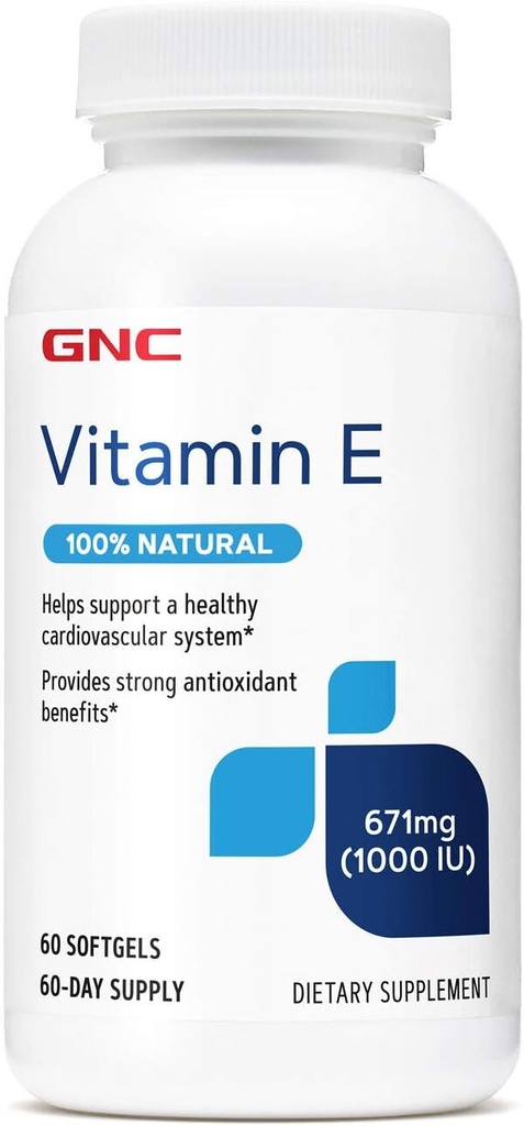 1000IU Natural Vitamin E Softgels - 60 Servings by GNC