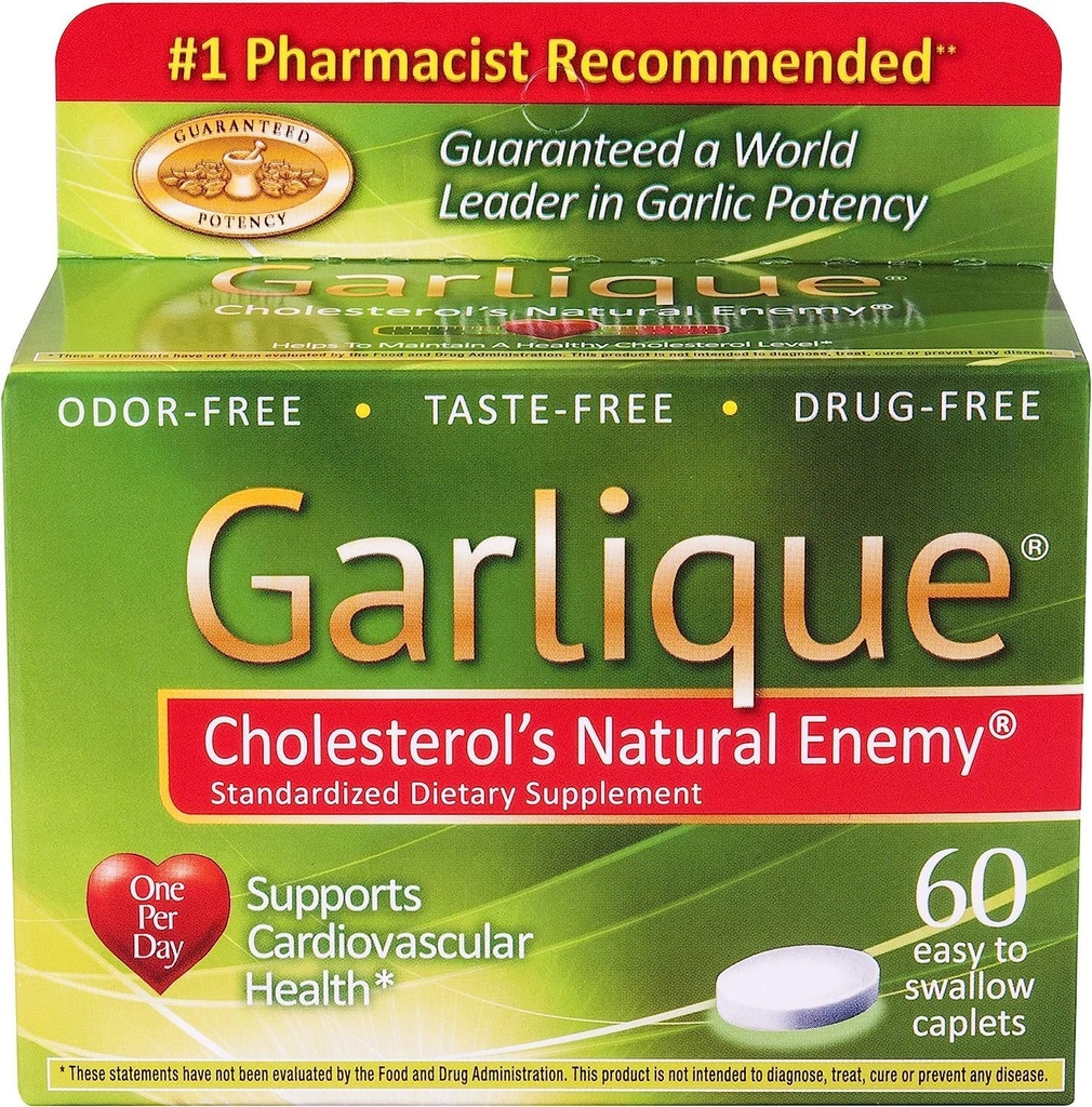 Pack of 2 Garlique Garlic Caplets for Heart Health and Immune Support