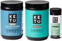 Keto Fat-Burning Bundle: Chocolate Collagen, 100 Ketone Test Strips, Vanilla MCT Oil Powder | Energy Support | 30 Day Supply
