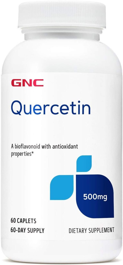 Quercetin 500mg Antioxidant Supplement by GNC - 60 Caplets, 60 Servings for Immune Support