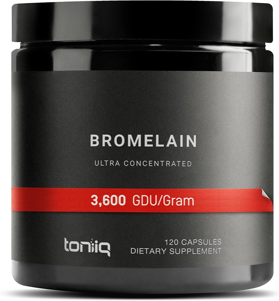 3600 GDU Bromelain 500mg Capsules - Ultra Strength & Bioavailable - 120 Vegetarian Capsules - Third-Party Tested - High Concentration Formula