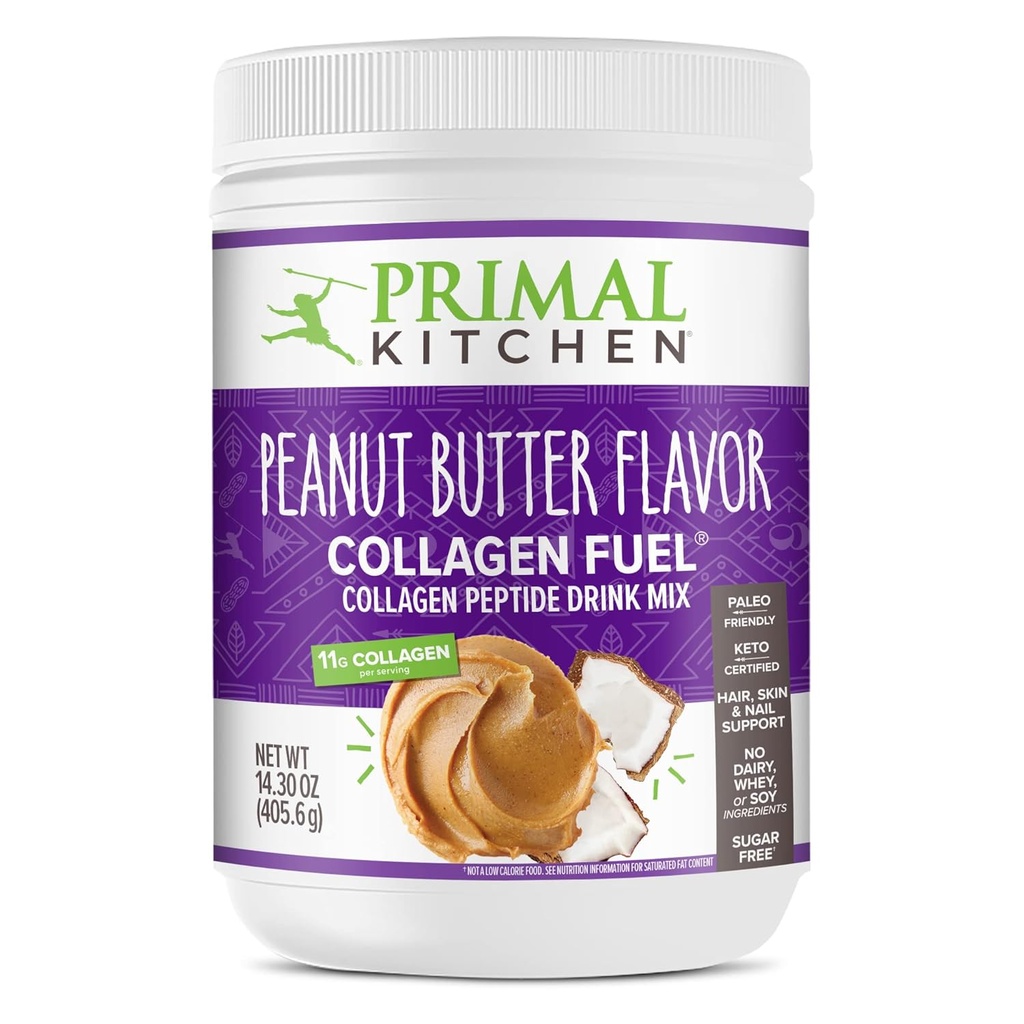 Collagen Fuel Drink Mix with Peanut Butter Flavor, Dairy-Free, 14.3oz - Primal Kitchen