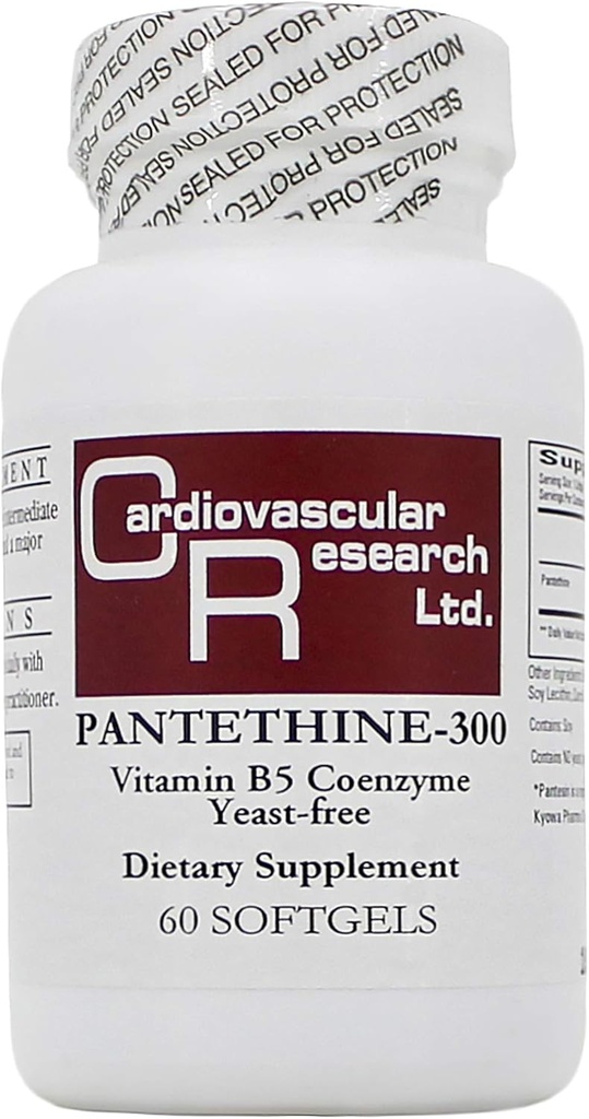 Two 2-Pack Pantethine 300mg (Pantesin) Softgels for Cardiovascular Health by Ecological Formulas/Cardiovascular Research