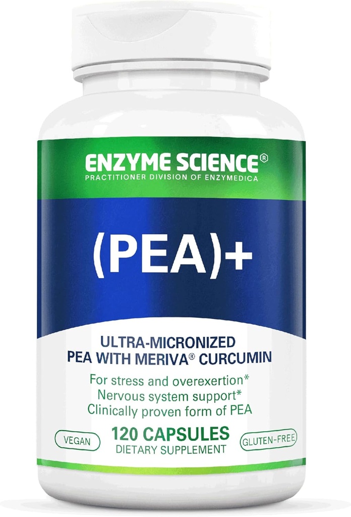 All-Natural Enzyme Science Pea+ Capsules with Meriva Curcumin for Nervous, Immune, & Muscular System Support