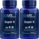Super K Life Extension 300 Softgels - Vitamin K1 and K2 Supplement Pack for Longevity and Wellness