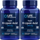 2 Packs of Life Extension Super R-Lipoic Acid 240mg, 90 Veg Capsules for Longevity