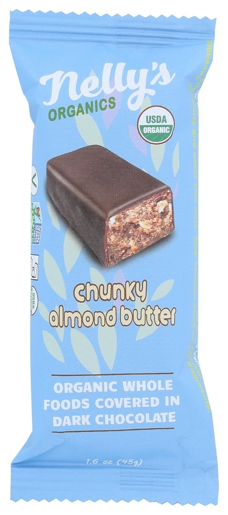 Organic Dark Chocolate Chunky Almond Butter Bar by Nelly's Organics - 1.6 OZ