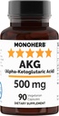 500mg Alpha-Ketoglutaric Acid Supplement - 90 Vegetarian Capsules - Monoherb AKG Formula