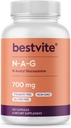 700mg Bestvite N-Acetyl Glucosamine (N-A-G) Capsules - 120 Count - Stearate-Free - Non GMO - Gluten-Free