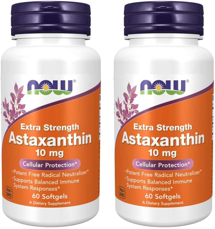 NOW Foods Astaxanthin 10mg SoftGels - Pack of 120