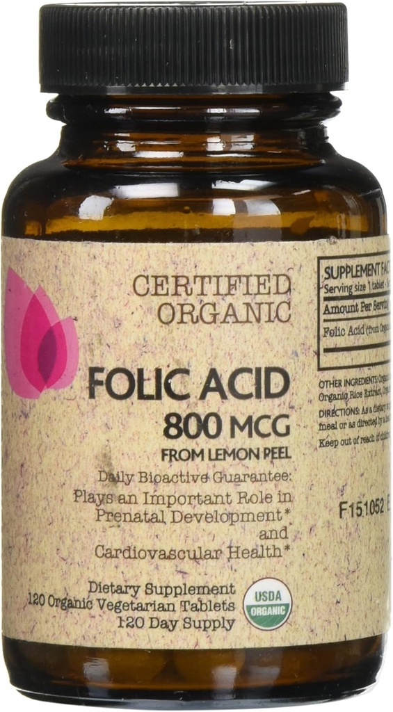 Certified Organic Folic Acid Tablets - 120 Count by Futurebiotics