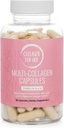 Women's Multi Collagen Capsules - Types I, II, III, V, X - Hair, Skin, Nails, Joint Support - Hydrolyzed Peptides - Vitamin Supplement (90 ct)