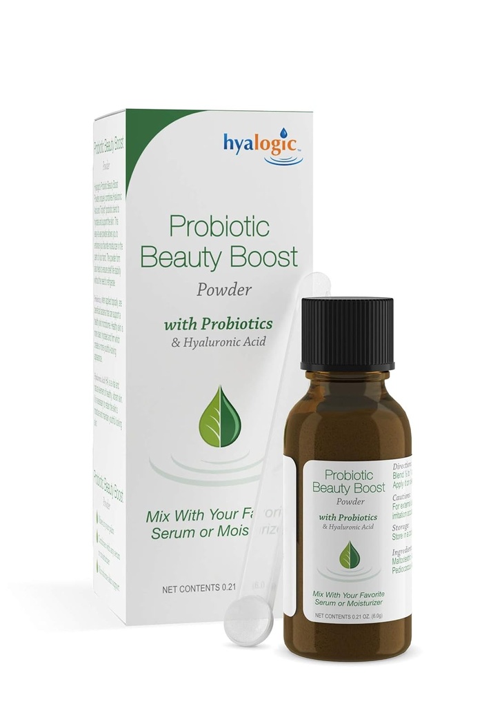 Skin Care Probiotic Powder with Hyaluronic Acid for Radiant Skin - Vegan & Gluten-Free Serum Base - 1.2 Oz