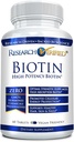 Pure Biotin Extra Strength 10,000mcg - Vegan Tablets for Hair, Skin, and Nails - Made in USA