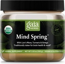 Organic Gaia Herbs Lion's Mane & Turmeric Powder - Brain Health Supplement - USDA Certified - 3.53 Oz - 45-Day Supply