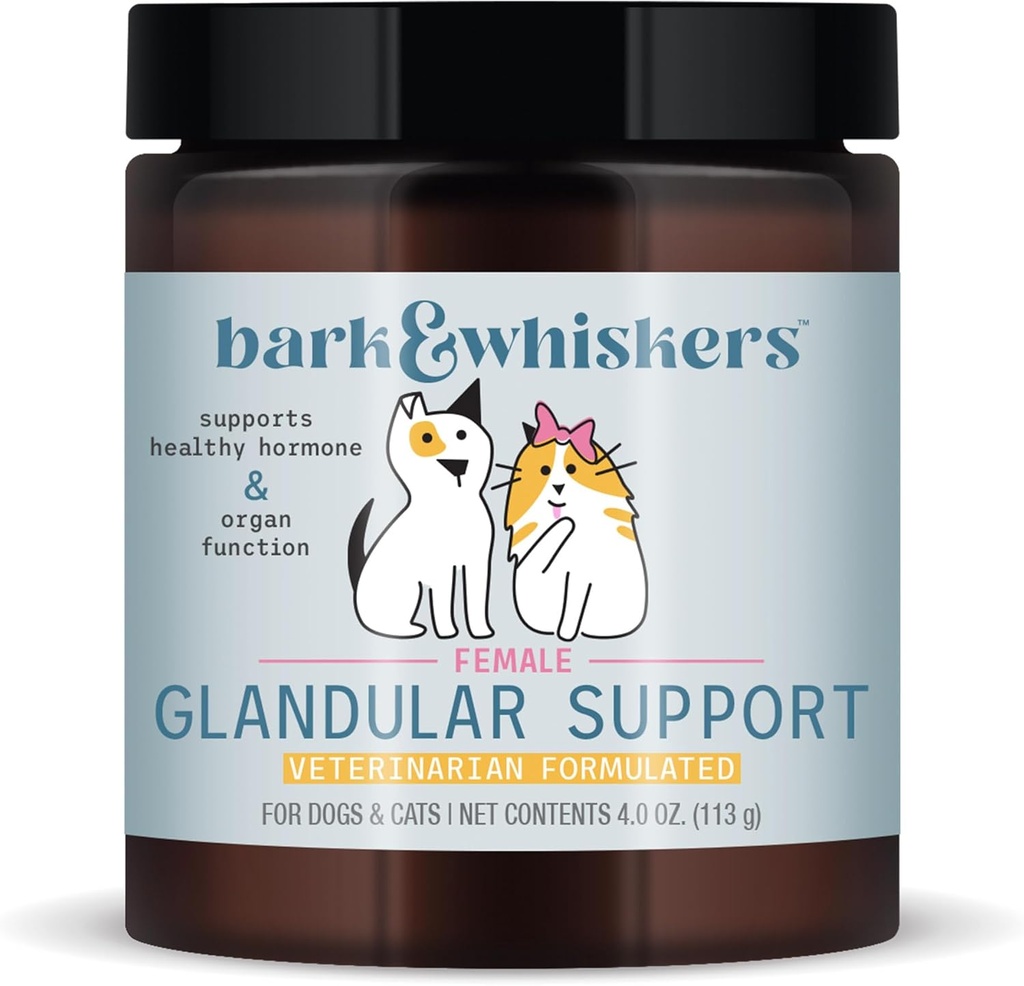 Organic Female Glandular Support Powder for Dogs, 4 Oz - 75 Scoops - Non-GMO - Supports Hormone and Organ Health - Dr. Mercola Formula