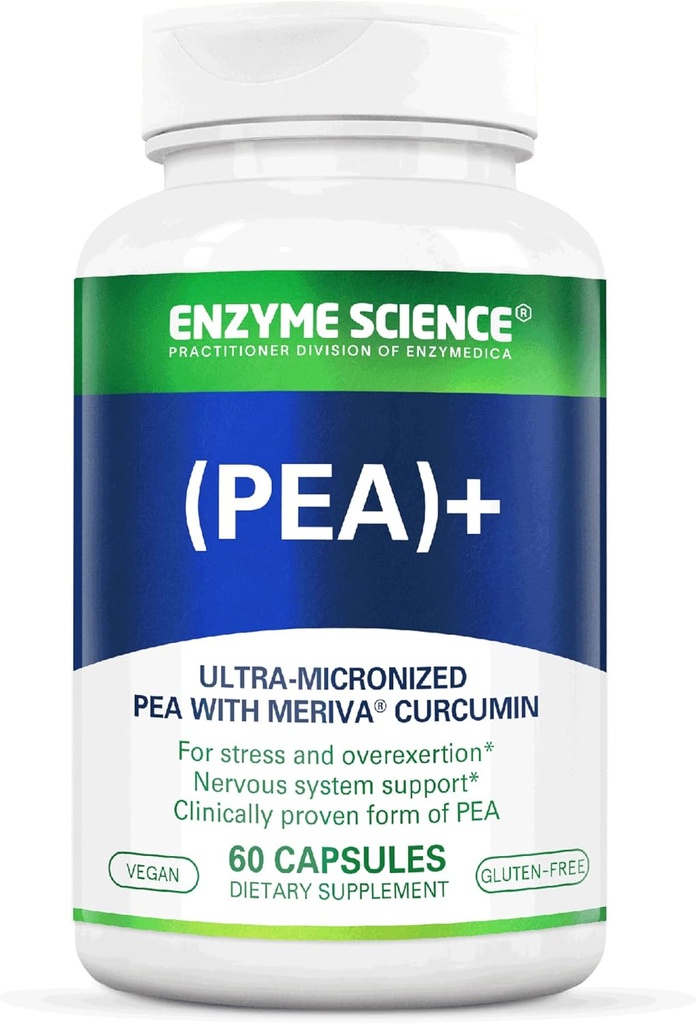All-Natural Enzyme Science Pea+ Capsules with Meriva Curcumin - Supports Nervous, Immune, & Muscular Systems - 60 Count