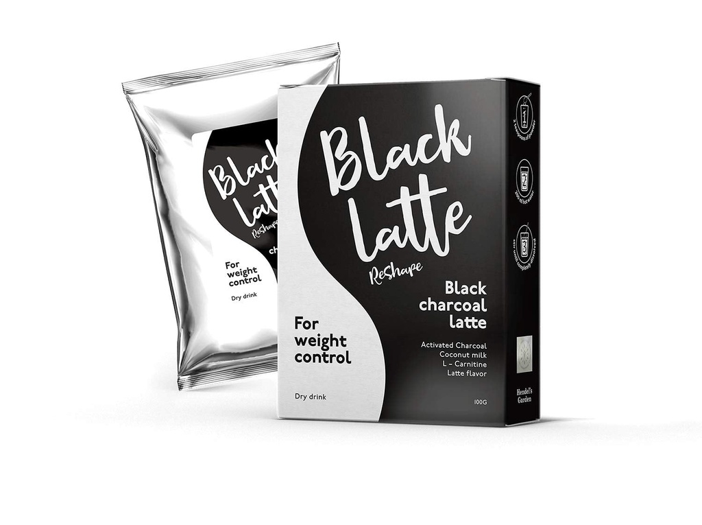 HENDEL LLC Black Charcoal Latte Dry Drink - Detoxifying Black Latte Mix