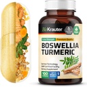 Vegan Turmeric and Boswellia Supplement Capsules - 2000mg Blend - 100 Count with Black Pepper - Bio Krauter Formula