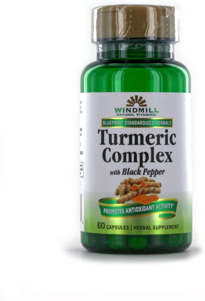 1500mg Windmill Turmeric Complex Capsules with Black Pepper - 60 Count