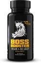 Beard Growth Supplement for Men - Bossman Boss Booster with 10,000 MCG Biotin and MSM - Hair Growth Vitamins and Beard Care
