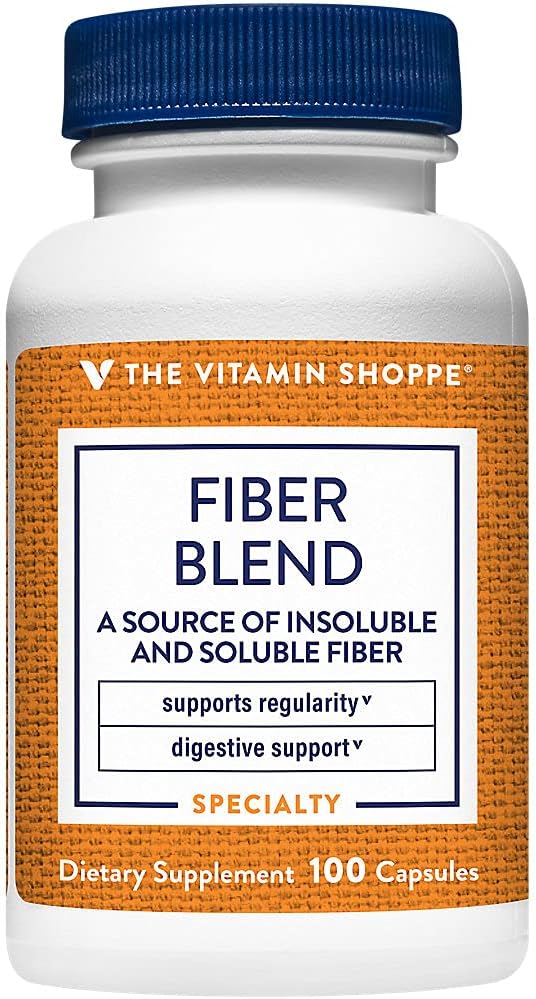 Vitamin Shoppe Fiber Blend Capsules - Natural Source of Insoluble & Soluble Fiber for Digestive Health & Regularity