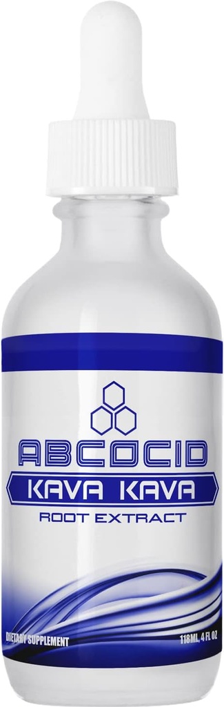 ABCOCID Kava Kava Root Extract Liquid - 490mg, 4oz, 240 Servings - USA Made, Fast Absorption, Potent Ingredients, Third-Party Tested, Non-GMO, GMP Certified, Cruelty-Free