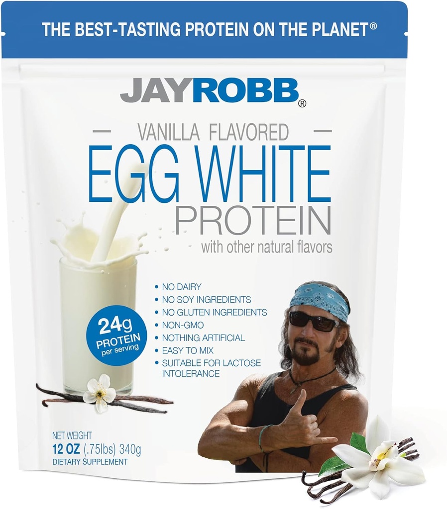 Vanilla Egg White Protein Powder - Low Carb, Keto, Vegetarian, Gluten-Free (12 oz, Best-Tasting)