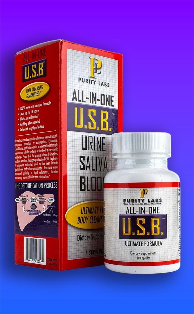 All-in-One USB Ultimate Formula Detox Supplement by U.S.B. Purity Labs - 10 Capsules