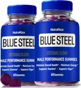 2 Pack NutraRize Blue Steel Gummies for Men - Daily Nutrition Boost for Confidence & Health - All Natural Male Supplement - Support Peak Performance - BlueSteel Reviews (120 Gummies)