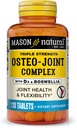 Mason Natural Osteo-Joint Complex with Triple Strength D3 & Boswellia - Enhanced Formula for Joint Support and Flexibility, 120 Tablets