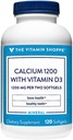 1200mg Calcium Carbonate Softgels with 400IU Vitamin D for Bone & Teeth Health - 100% Daily Value - 120 Count