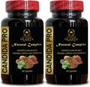 Candida PRO Natural Complex with Caprylic Acid - Enzyme Supplement for Balanced Candida, Intestinal Detox Support - 2 Bottles, 120 Capsules