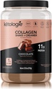 Chocolate Keto Collagen Shake with Coconut Oil, Prebiotics, Grass-Fed Collagen Peptides - Low Carb & Gluten Free 1.78lbs