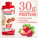 JÁCLER Premier Protein Shakes Variety Sampler Pack - High Protein - 10pk - 11 Fl. Oz Each - Strawberry, Vanilla, Cafe Latte, Caramel, Chocolate - 2 of Each Flavor