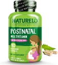 NATURELO Postnatal Multivitamin for Breastfeeding Women - Plant-Based with Vitamin D, Folate, Iron - Lactation Support Supplement for Nursing Mother and Baby (180 Count)