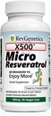 RevGenetics X500: High Potency 500mg Pure Trans-Resveratrol Capsules - 30 Vegetarian Capsules