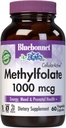 Bluebonnet Nutrition Methylfolate 1000 mcg with Quatrefolic - Energy, Mood, Prenatal Health - Vegan, Gluten-Free, Non-GMO - 60 Capsules