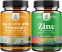 Zinc and Quercetin Bundle for Immune Support and Joint Health - Enhances Skin, Nail, Brain, and Lung Function - Boosts Immunity and Focus